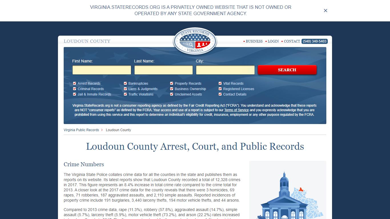 Loudoun County Arrest, Court, and Public Records